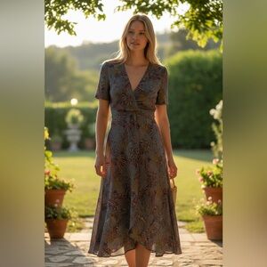 Paani Elegant  Floral Wrap Dress